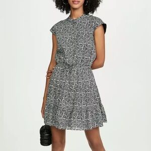 Rebecca Minkoff Women's Ollie Botanical Print Mini Dress Black Foliage Prints